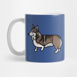 Dog Art Corgi Line Color and Texture Mug